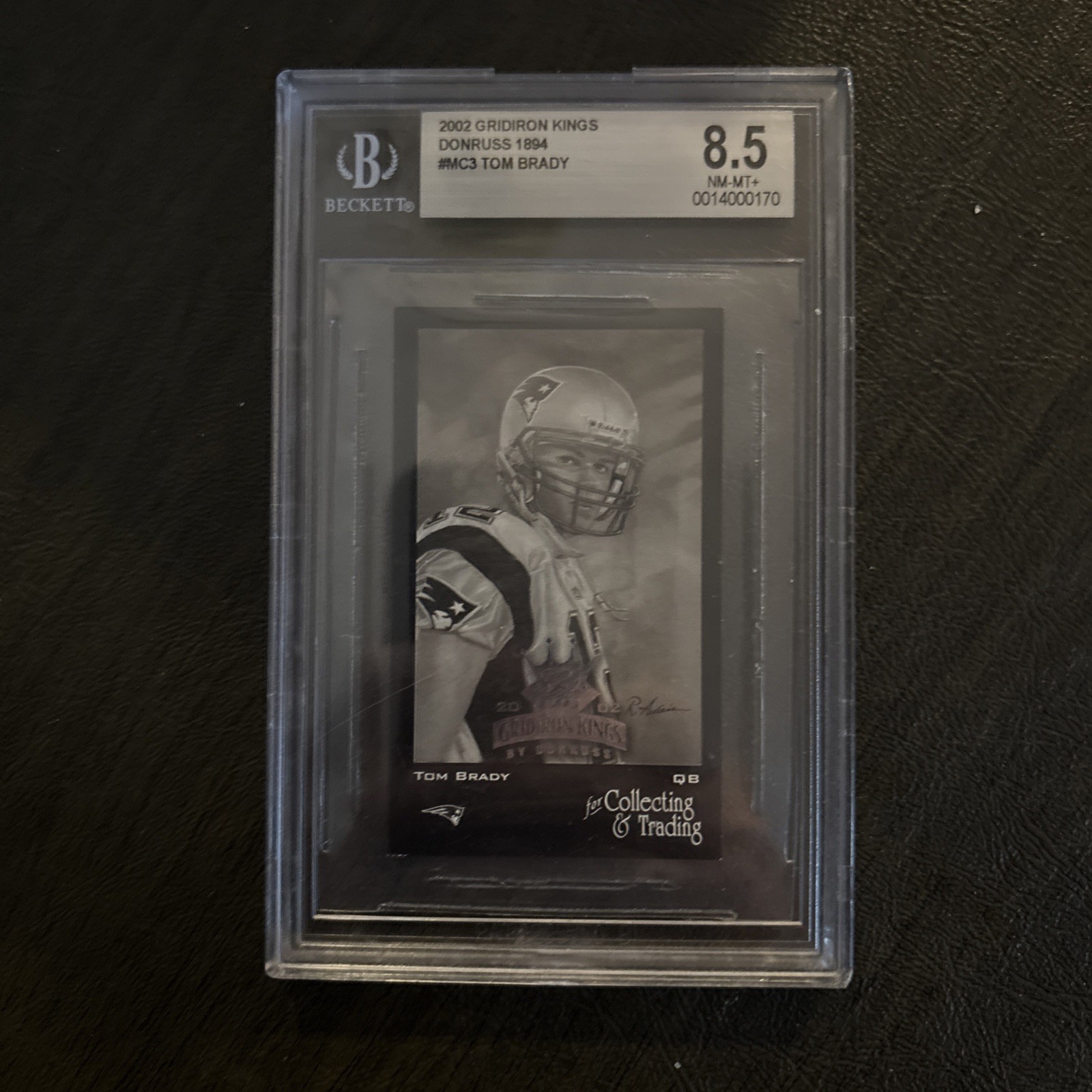 2002 Donruss Gridiron Kings #MC-3 Tom Brady Donruss 1894 BGS 8.5 #408/1000