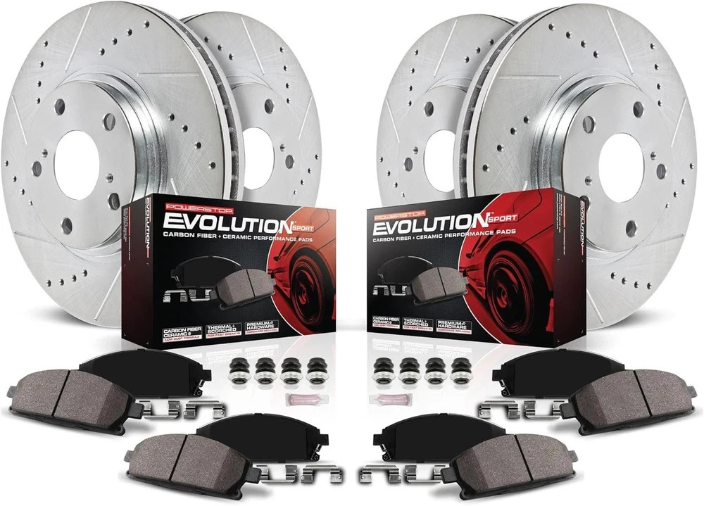 Front and Rear Brake Kit for Honda Civic 2016-21 - Drilled and Slotted Disc Roto