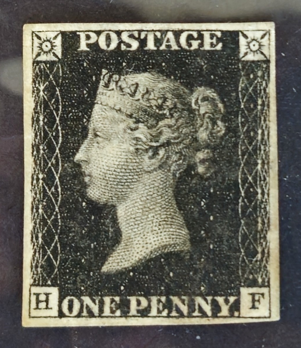 GB QV 1840 1d Penny Intense Black SG1 Plate 5, Mint  No Gum, Position HF