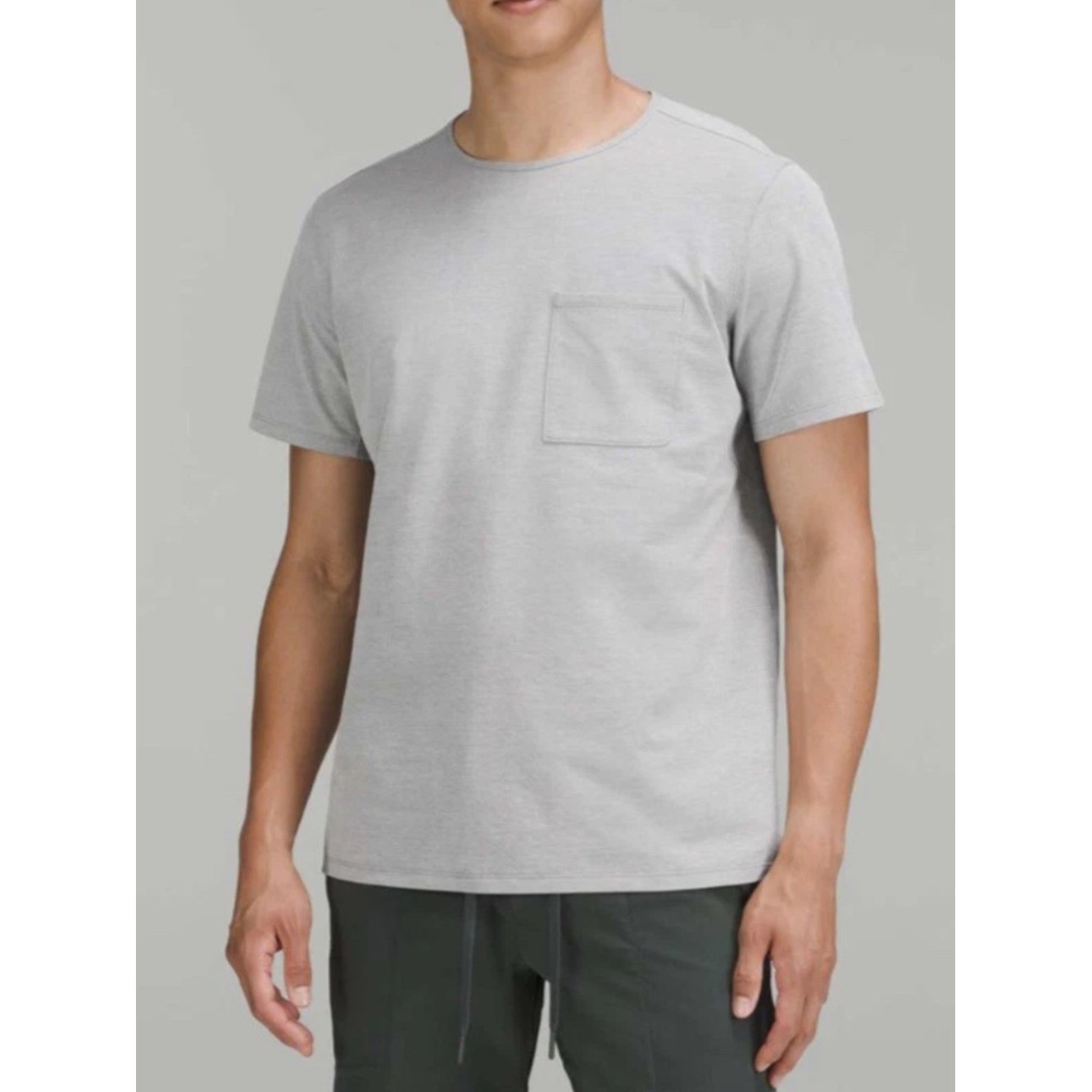 LULULEMON Men\'s Chest Pocket Tee Shirt Grey Large LULULEMON Men\'s Chest Pocket Tee Shirt Grey Large