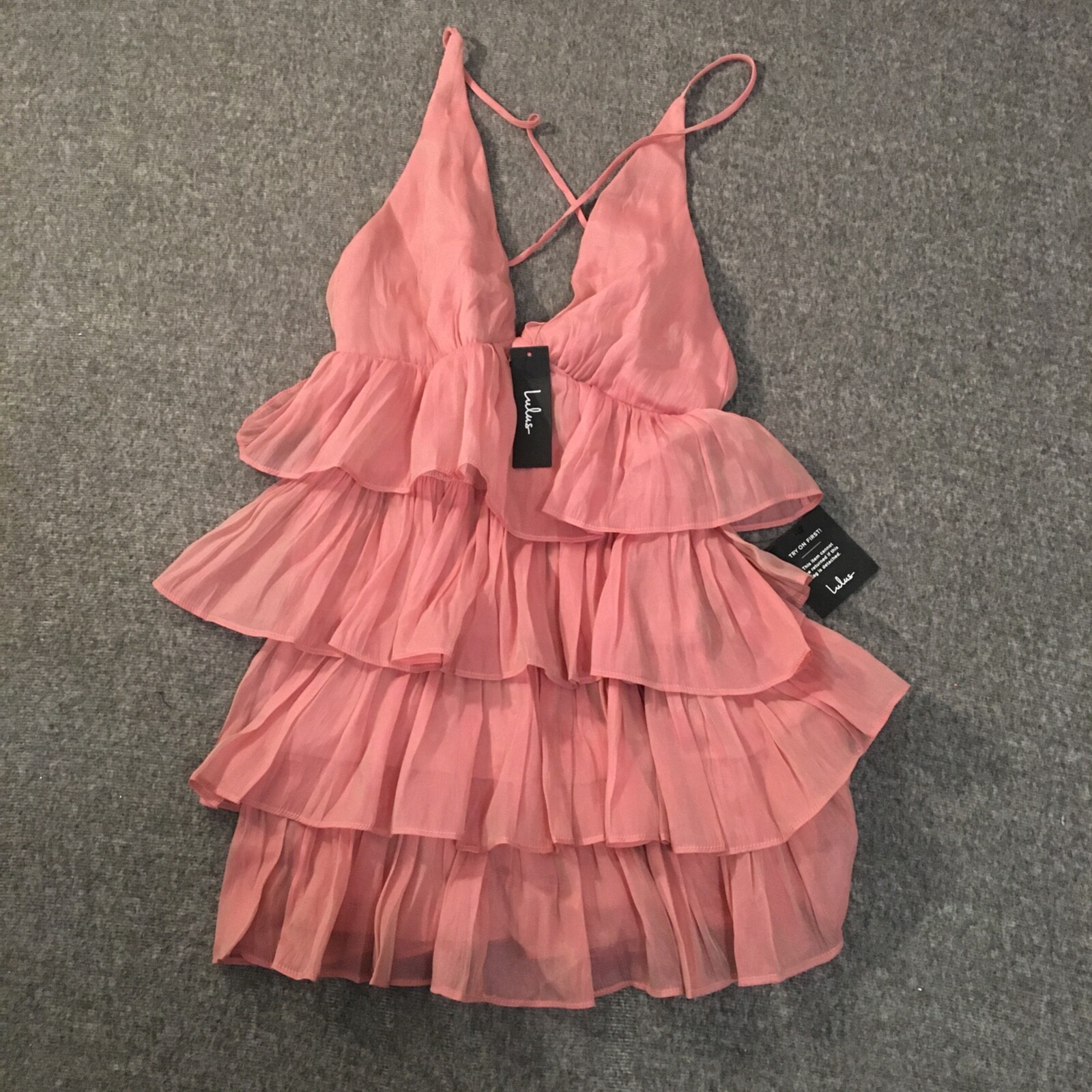 Lulus Womens Dress Medium Pink Party Organza Tiered Mini Birthday NWT