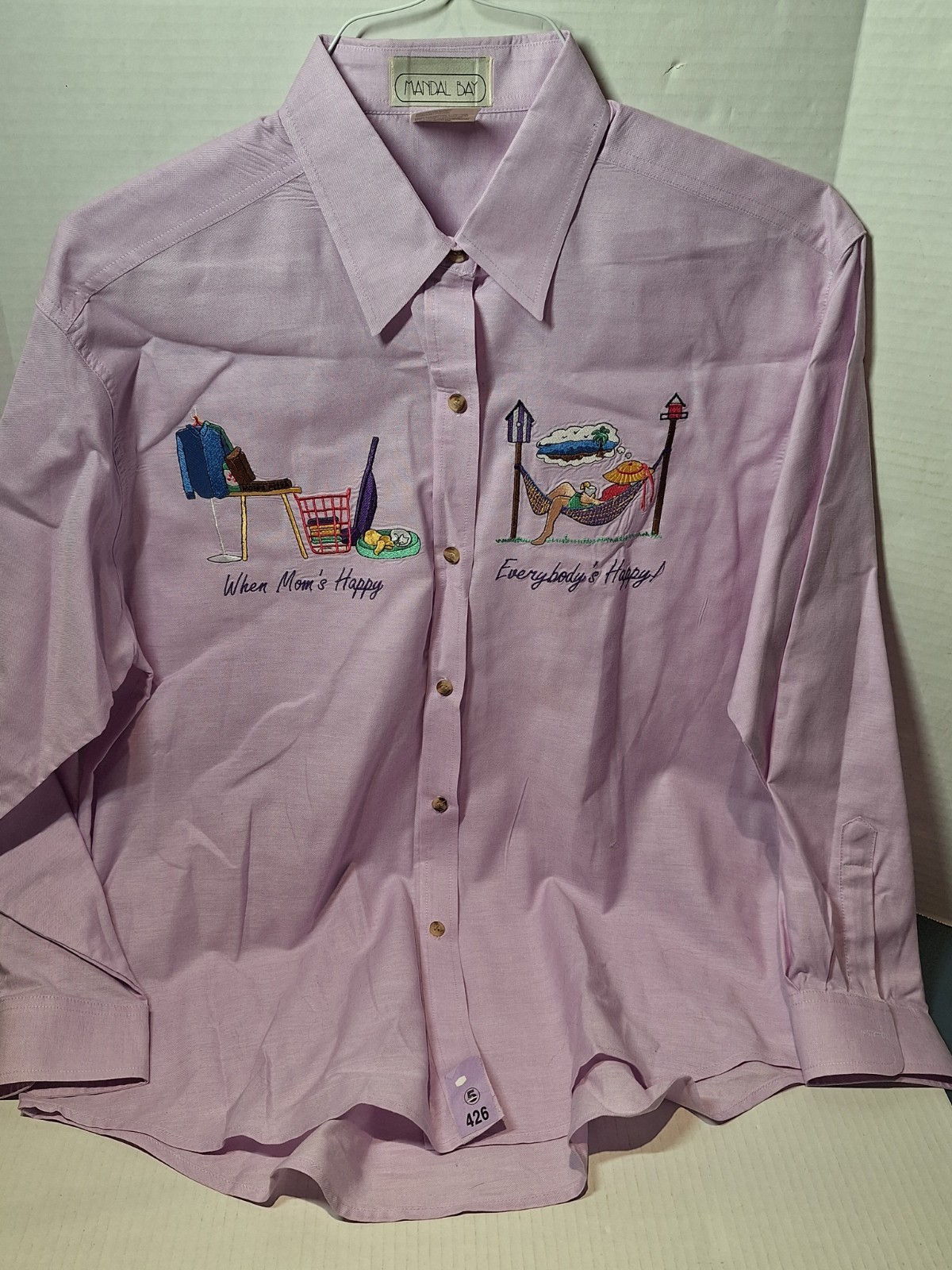 Vintage Mandal Bay Button Up Top Womans Xl Purple Embroidered Cotton Blend Vintage Mandal Bay Button Up Top Womans Xl Purple Embroidered Cotton Blend