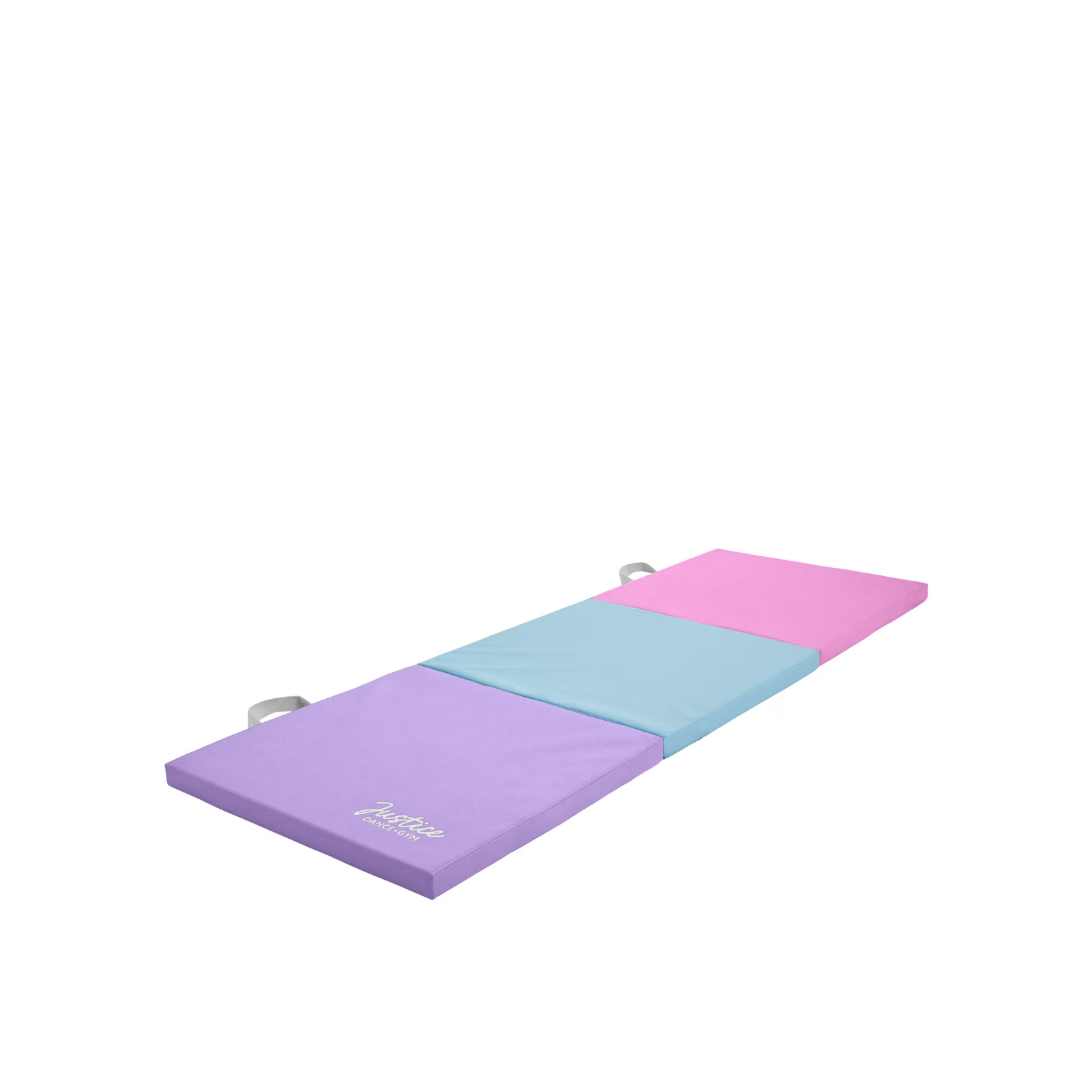 Justice 6\' Three Folding Gymnastics Mat with Carry Handles, Multi Color,Purple