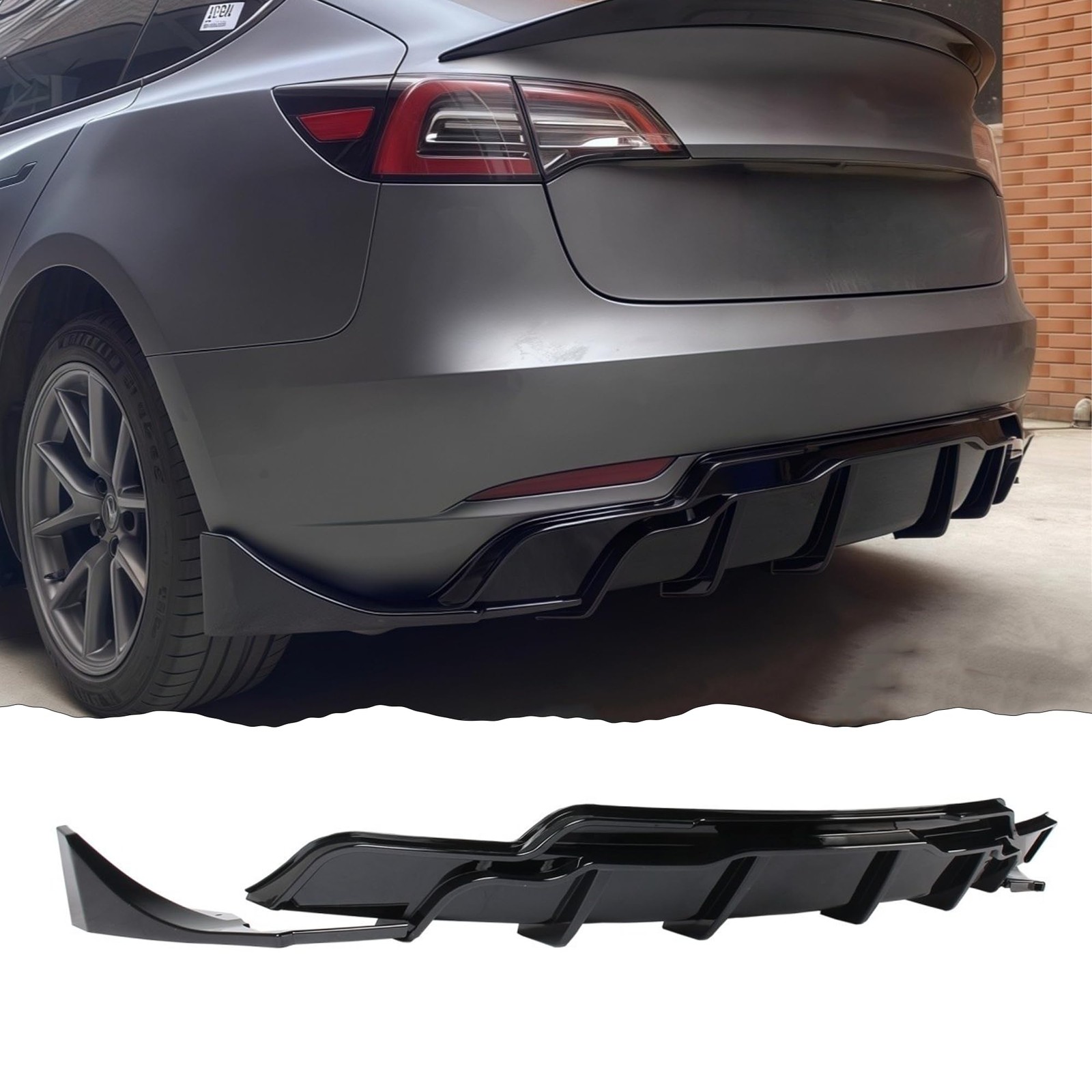 STSEV01 Rear Diffuser + Extensions for Tesla Model 3 2017-2023 Accessories