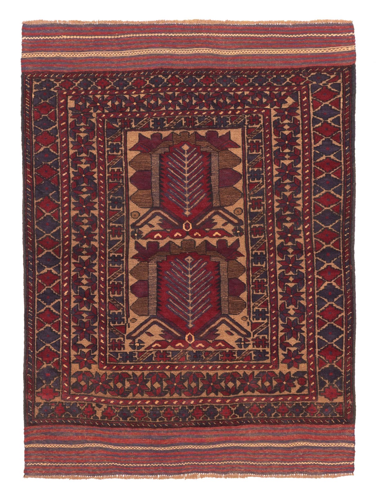 Traditional Red Hand-knotted Area Rug 4\'1\