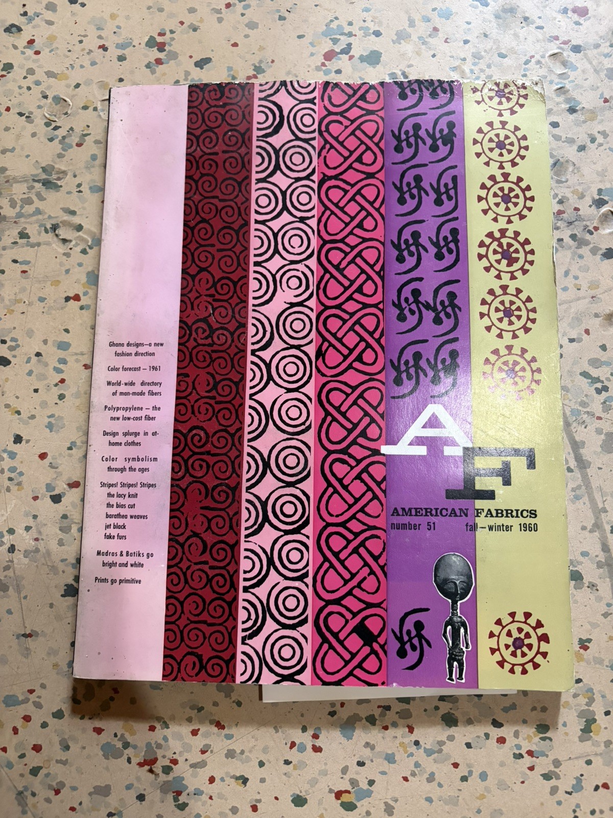 American Fabrics Fall winter 1960 complete issue trade magazine fabric swatches American Fabrics Fall winter 1960 complete issue trade magazine fabric swatches