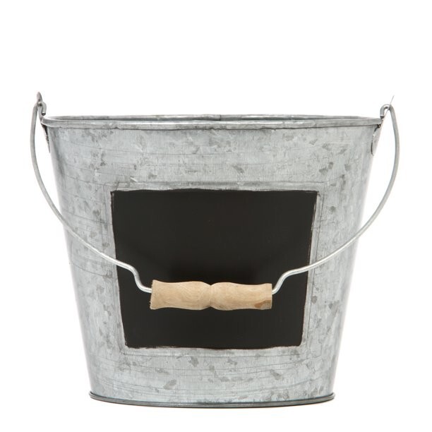 Elegant Expressions by Hosley Galvanized Metal Bucket Pail w/Chalkboard~ 6\ Elegant Expressions by Hosley Galvanized Metal Bucket Pail w/Chalkboard~ 6\
