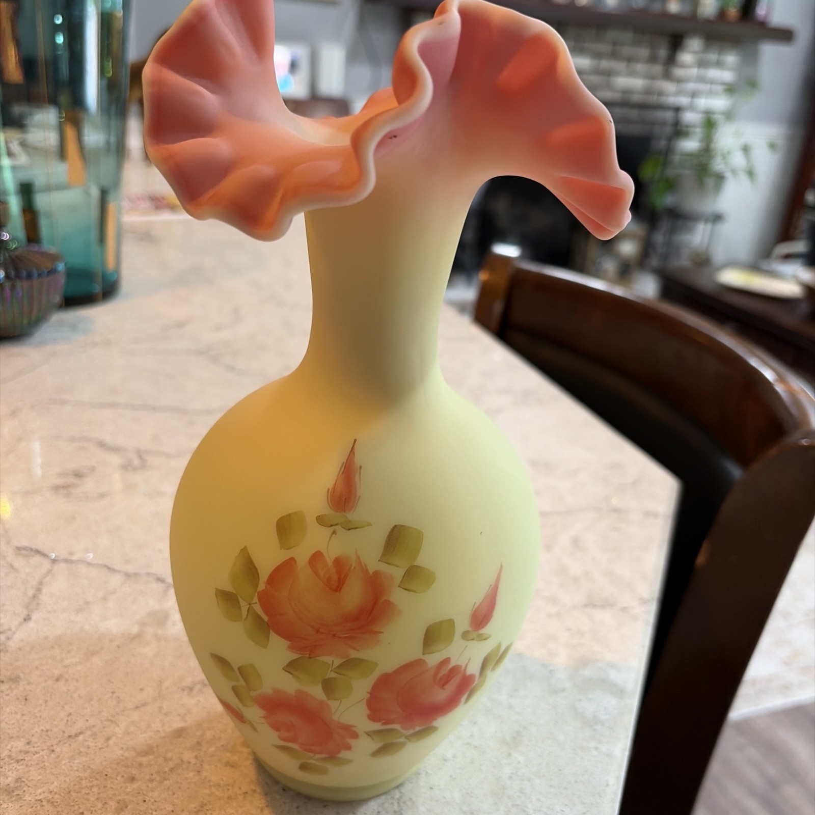 Fenton Burmese Vase 7257 RB Fenton Burmese Vase 7257 RB