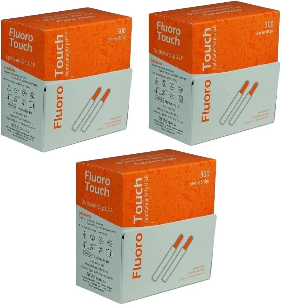 3 Boxes Fluorescein Eye Strips Ophthalmic Diagnostics - 900 Strips Total Supply