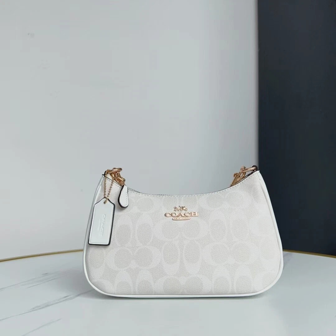 COACH Teri Shoulder Bag In Signature Canvas CA548 White NWT COACH Teri Shoulder Bag In Signature Canvas CA548 White NWT