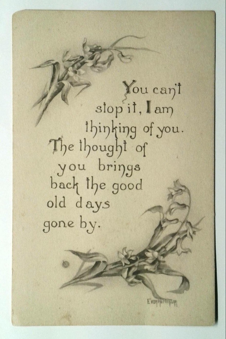 Vintage Divided Back 1907-1915 Lithograph Sentimental Postcard