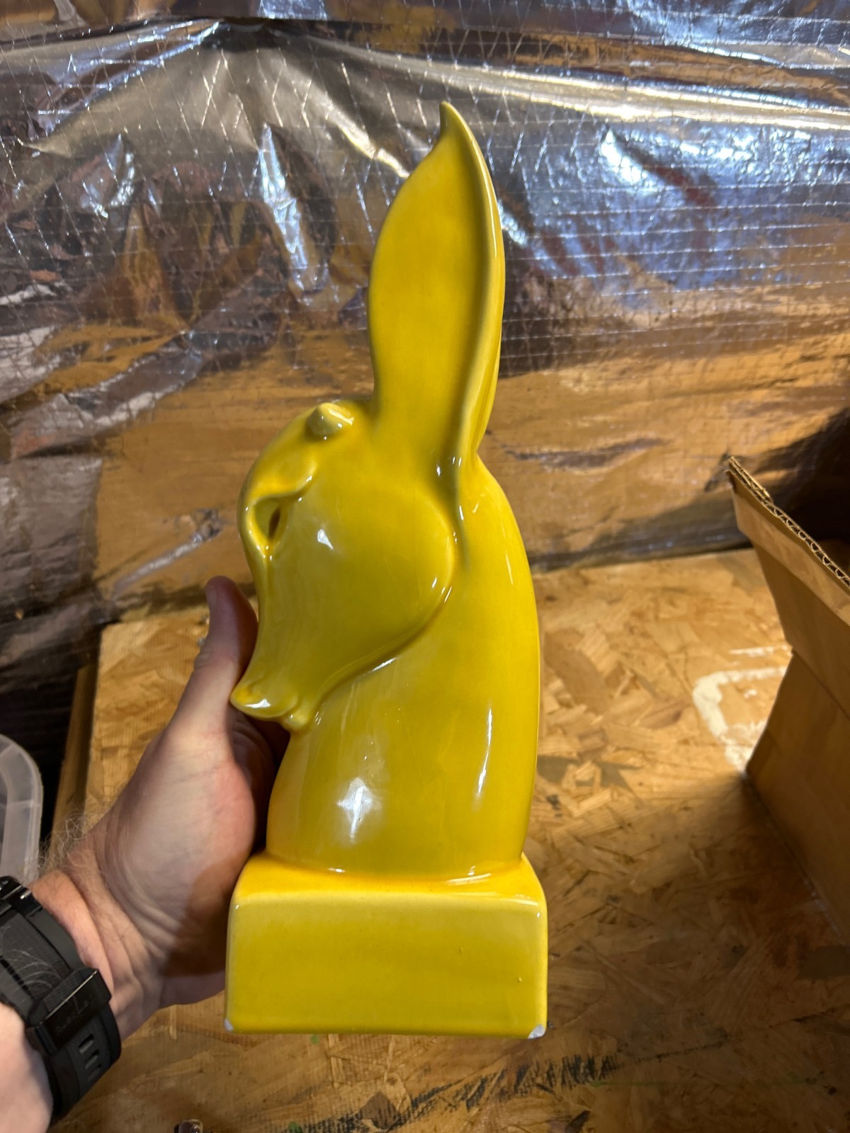 Vintage Royal Haeger Yellow Gazelle Deer Head Vase Bust MCM Pottery R857 / R115