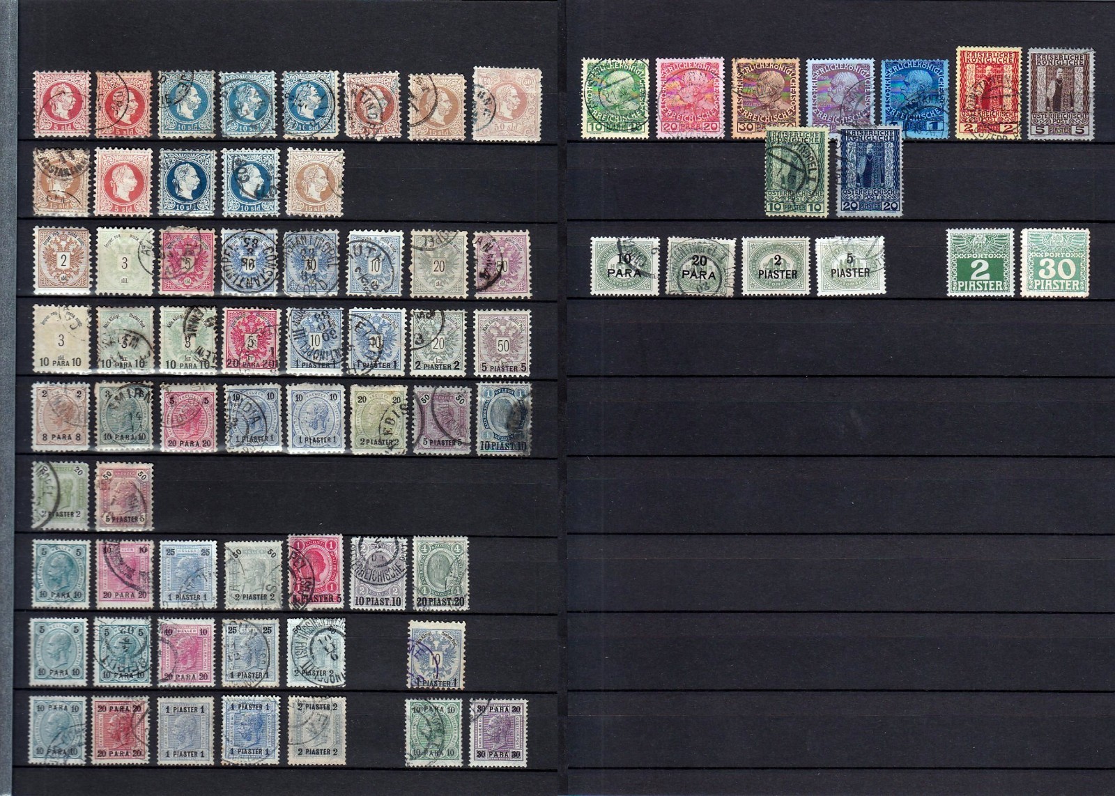 AUSTRIA  POST IN LEVANT  1867 / 1908  73 STAMPS  CANCELS