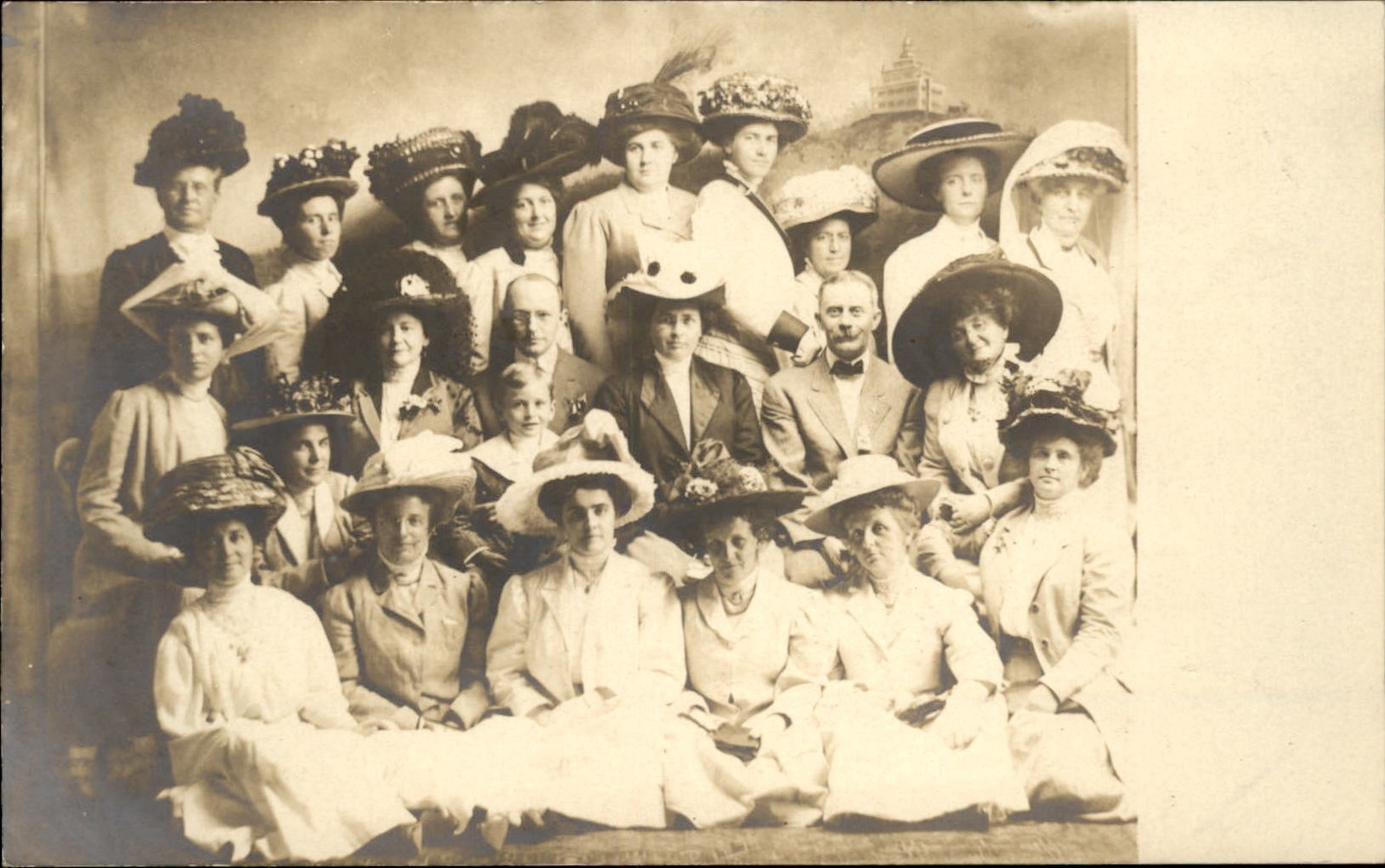 Large group of women in hats Studio Image c1910s Real Photo Vintage Postcard bhn Large group of women in hats Studio Image c1910s Real Photo Vintage Postcard bhn