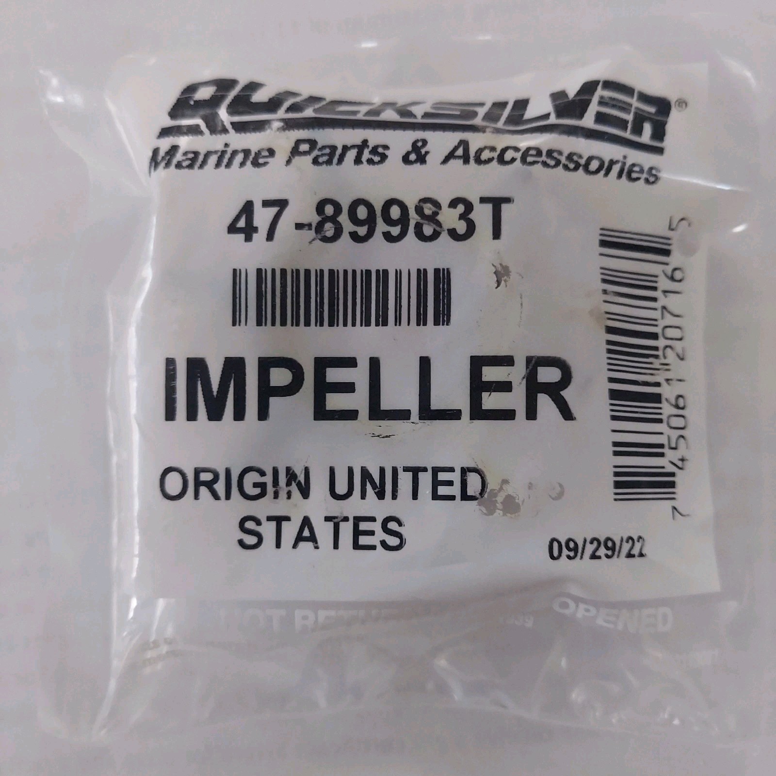 Genuine Quicksilver OEM 47-89983T Impeller Fits Vintage Kiekhaefer 4-cylinder OB