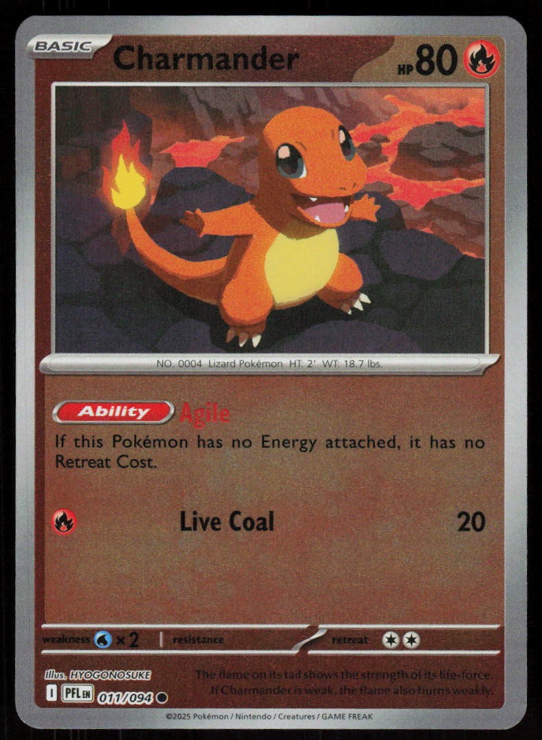 Charmander 011/094 Common Phantasmal Flames Pokemon Reverse Holo Near Mint