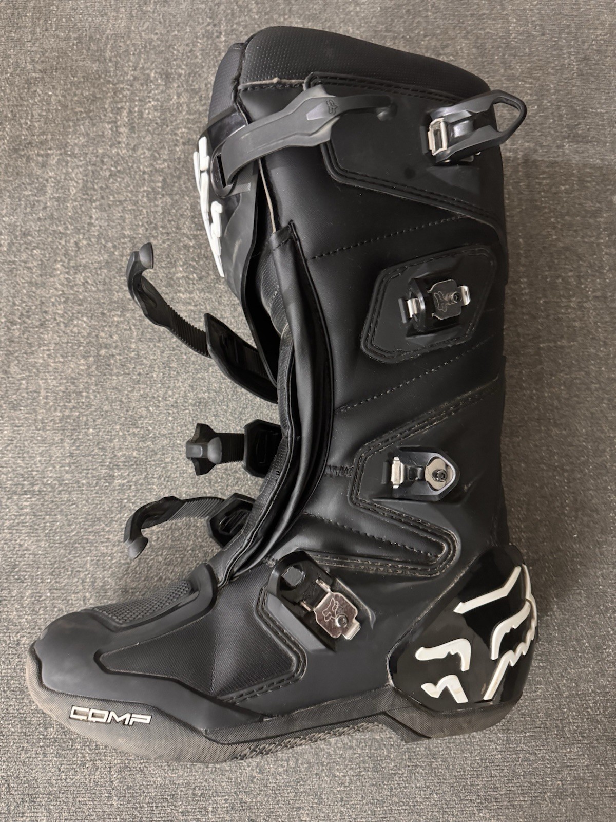 Fox Racing Comp Boots Black Men’s Size 12 28373-001-12 Like New w/ Box And Tags Fox Racing Comp Boots Black Men’s Size 12 28373-001-12 Like New w/ Box And Tags