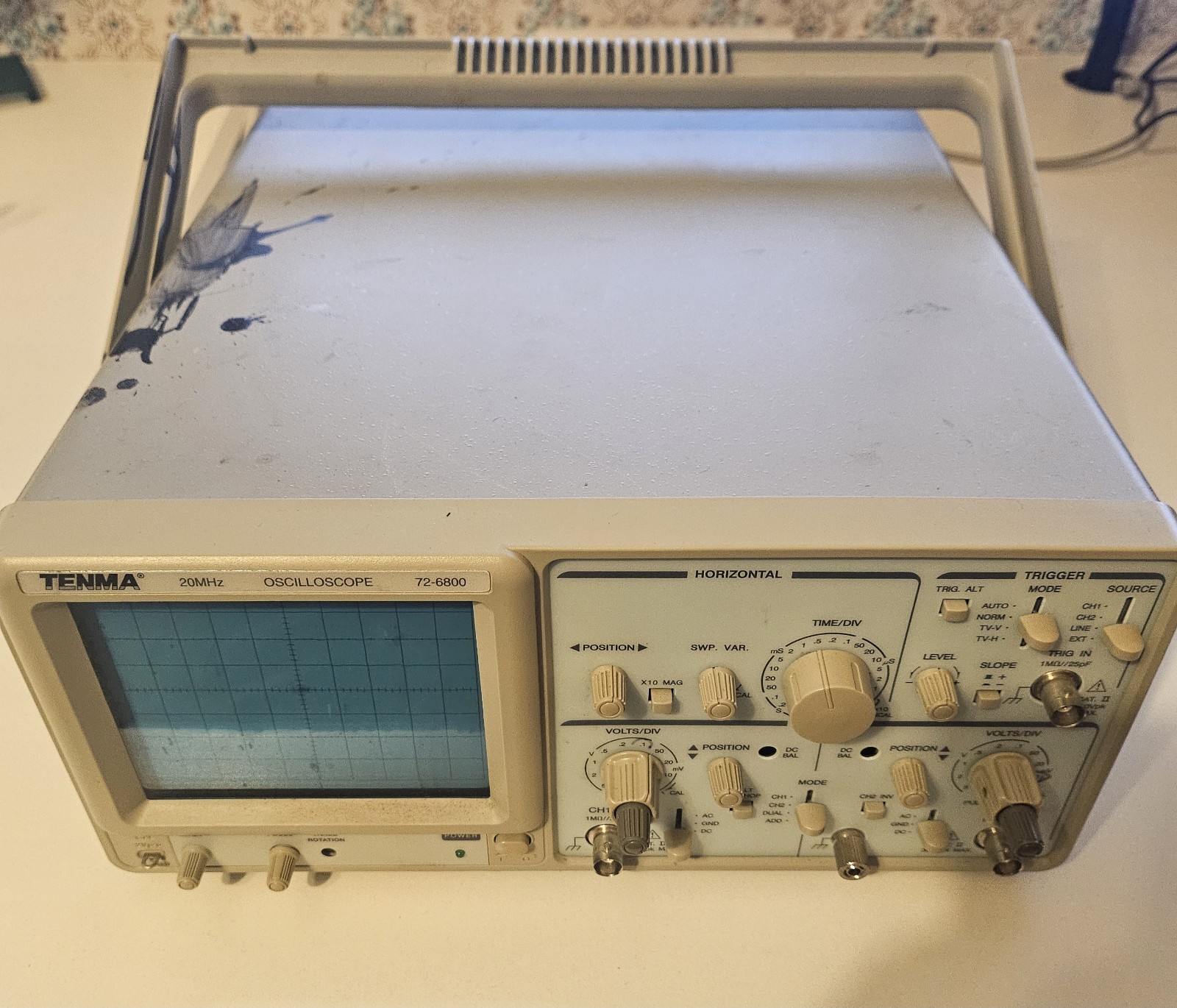 Tenma Oscilloscope 20Mhz With Built in FG MPN/72-6805 Tested W/Power Cord Tenma Oscilloscope 20Mhz With Built in FG MPN/72-6805 Tested W/Power Cord