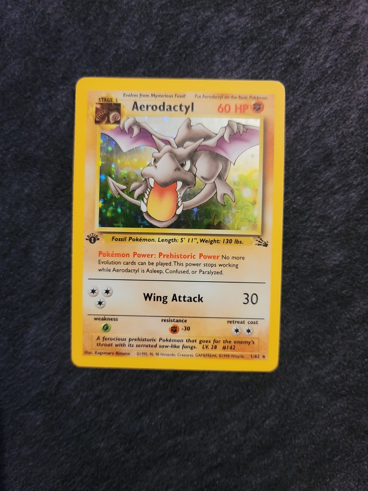 *LP* Aerodactyl Holo - Fossil - 1/62 FIRST EDITION