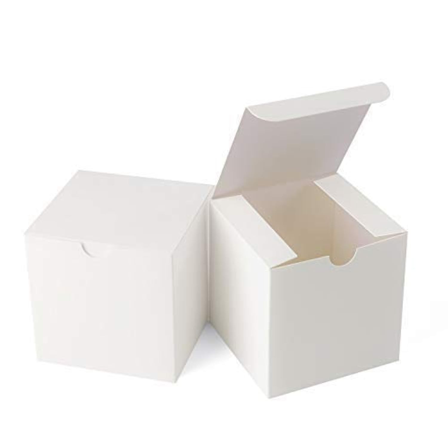 100 PCS White Gift Box 4x4x4 Inch Easy Assemble Fold Paper Proposal Party