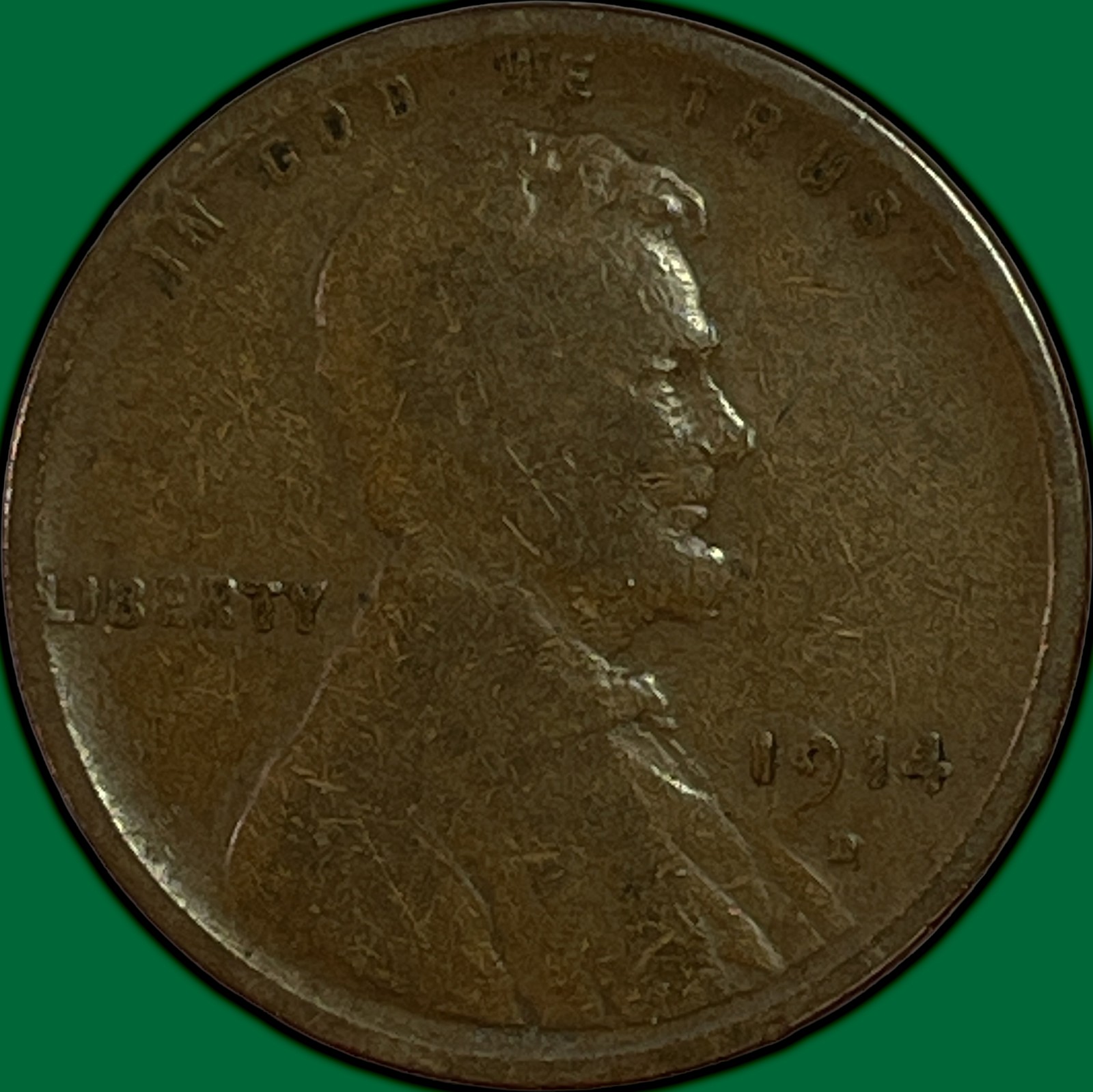 1914-D Lincoln Wheat Cent Very Good VG Coin #48210