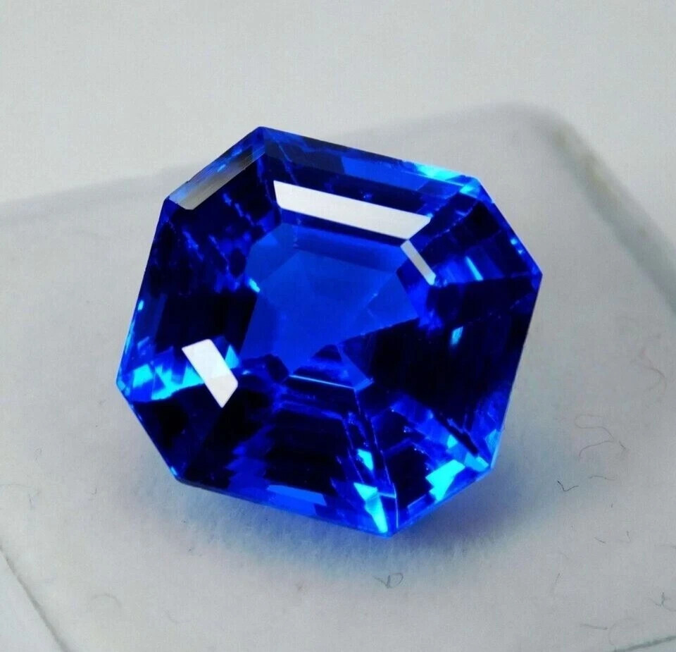 AAA 10.40 Ct+ Rare Natural Blue Tanzanite Certified Loose Asscher Cut Gemstone