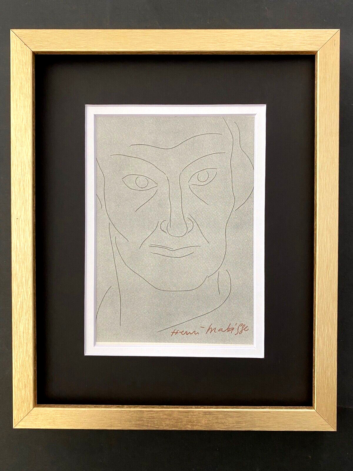 HENRI MATISSE CIRCA 1954 AWESOME SIGNED PRINT MATTED AND FRAMED + BUY IT NOW