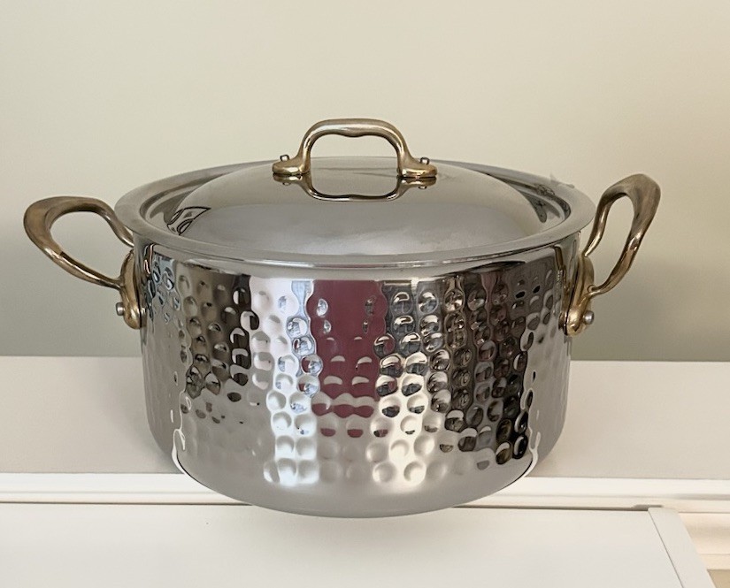 Mauviel M\'Elite B Hammered Stainless Steel Silver Pot 6 Qt Stew Mauviel M\'Elite B Hammered Stainless Steel Silver Pot 6 Qt Stew