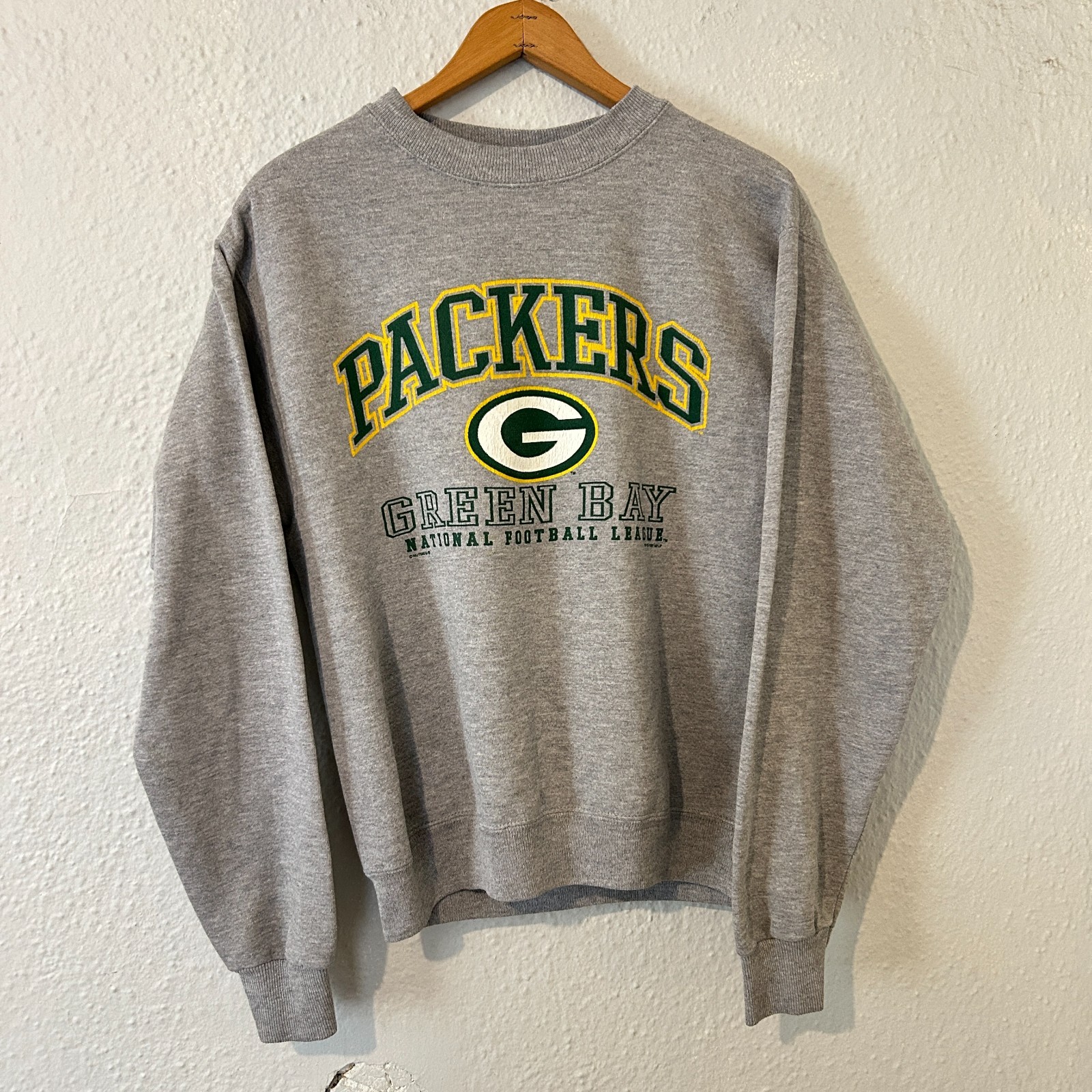 Vtg Green Bay Packers Mens Sz L Sweatshirt Gray Lee Sport NFL Football 90s