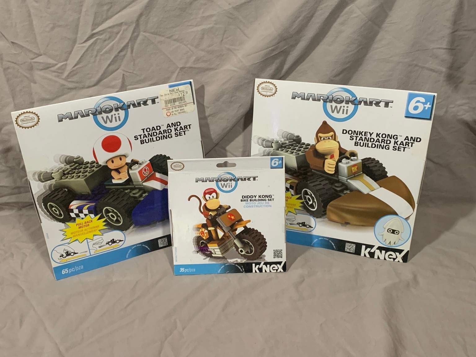 Mario Kart Wii K\'NEX Lot Toad Donkey Kong Diddy Kong Building Sets 2012 Sealed