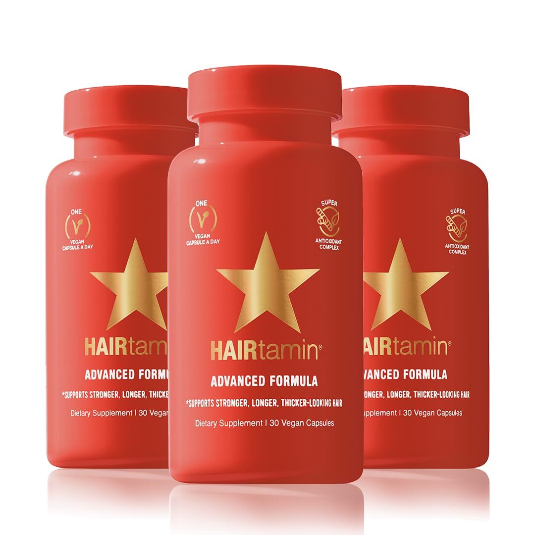 HAIRtamin Hair Vitamins Biotin 5000mcg Vegan Hair Skin Nails 3-Pack