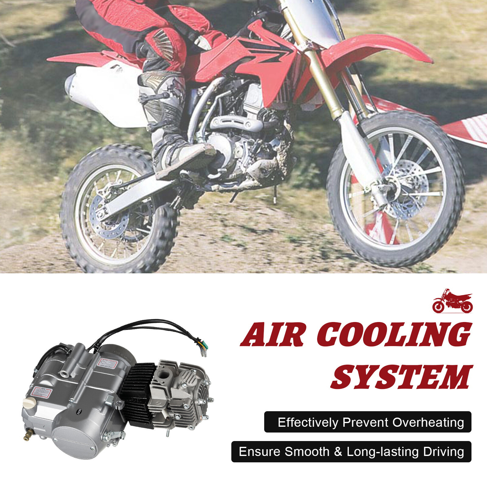 For Motorcycle LIFAN 125cc 4-stroke Manual Clutch 4UP Engine Motor Dirt Pit Bike