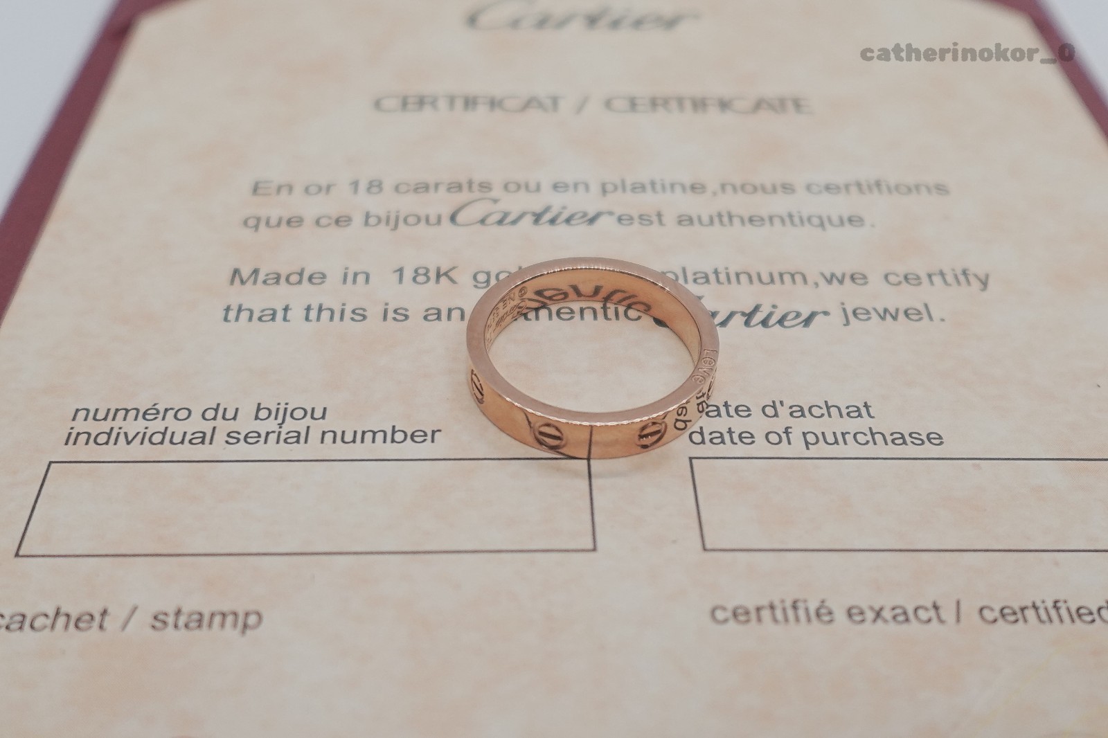 New LOVE&Ring 18k Yellow Gold 3.6 mmCarterWedding Band Size US 8