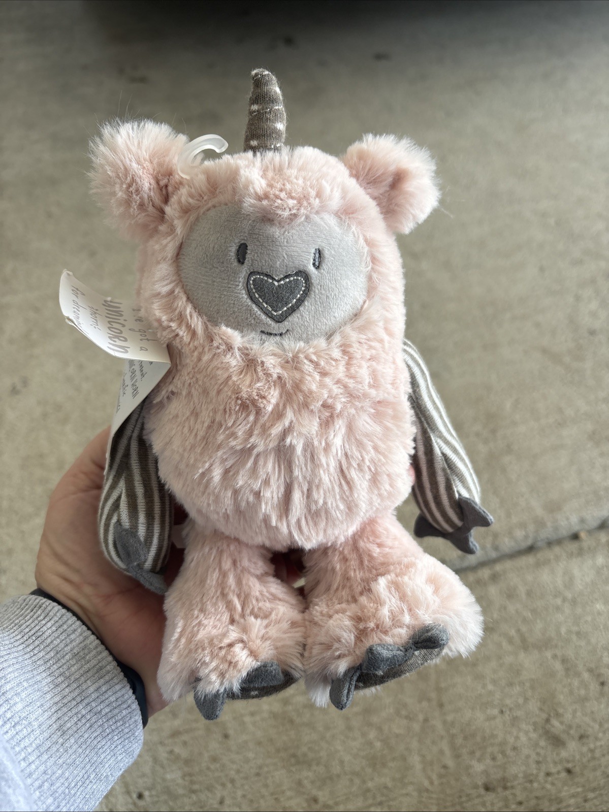 Demdaco Plush Pink Here For You GROWL PAL Security Lovey Baby Toy New 9\