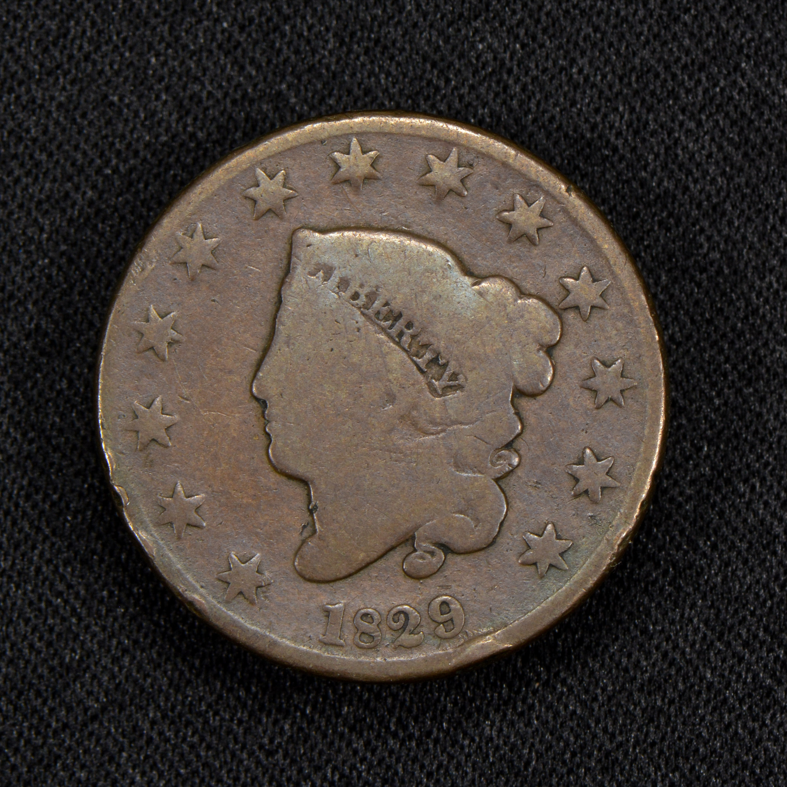 1829 1c Coronet Head Large Cent - Better Date - SKU-Y0469