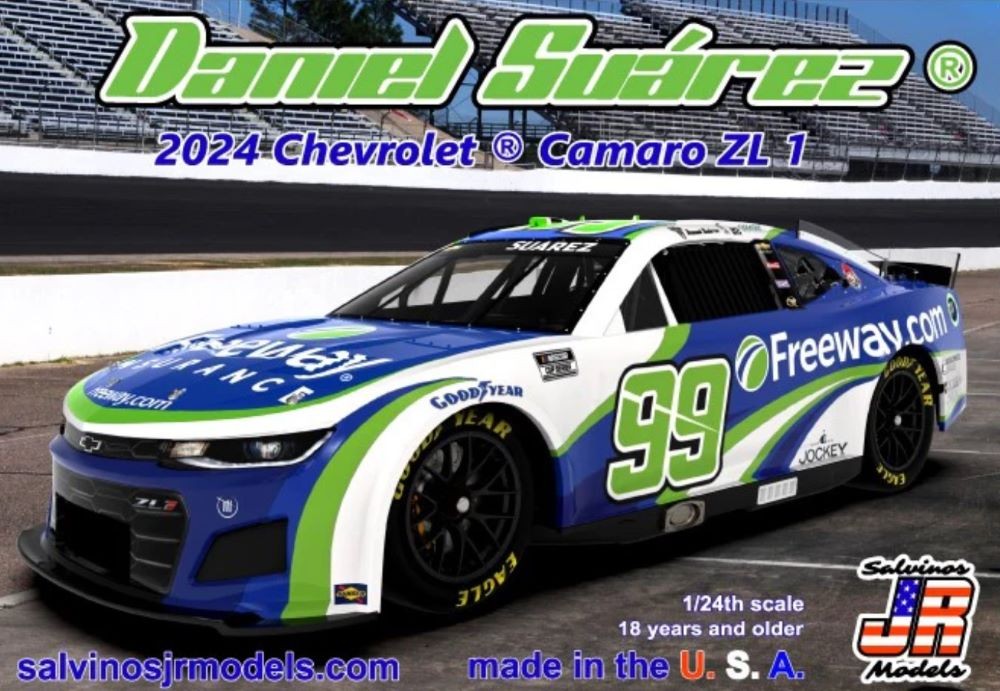 1/24 Daniel Suarez 2024 NASCAR Chevrolet Camaro ZL1 Winner Race Car (Primary Liv