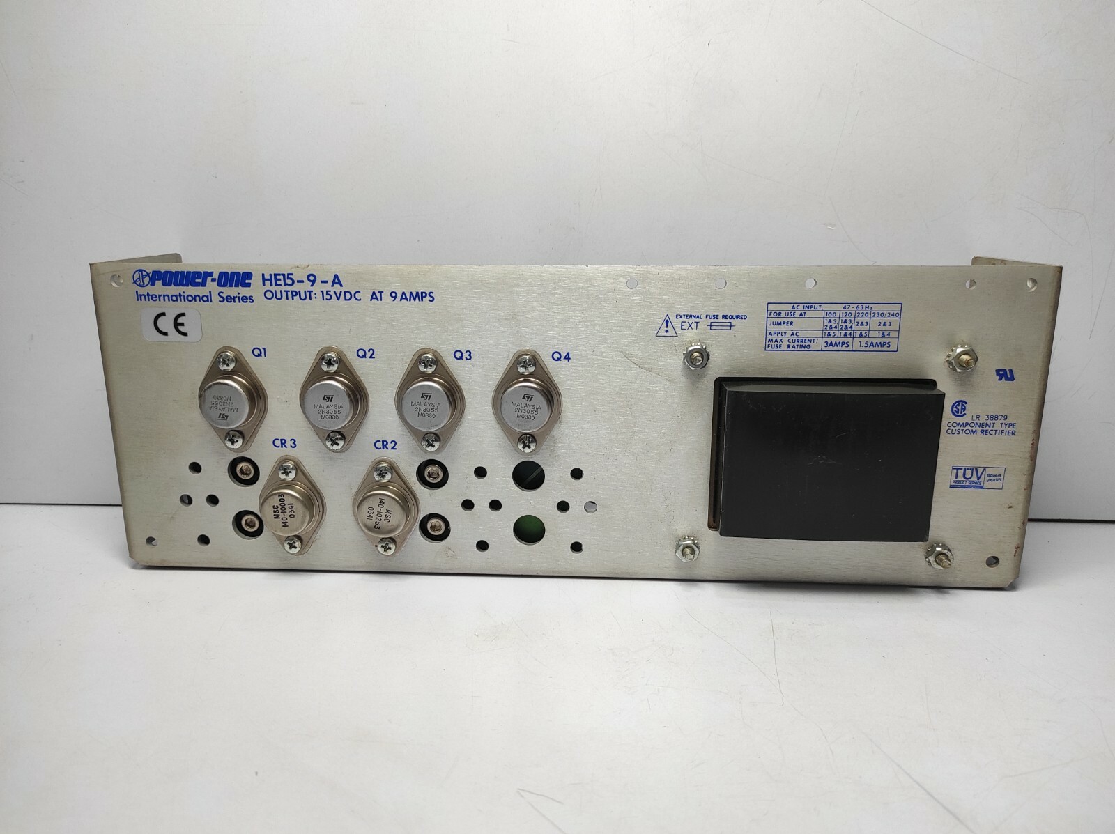 Power One HE15-9-A Power Supply Output 15VDC At 9Amps AC Input 47-63Hz