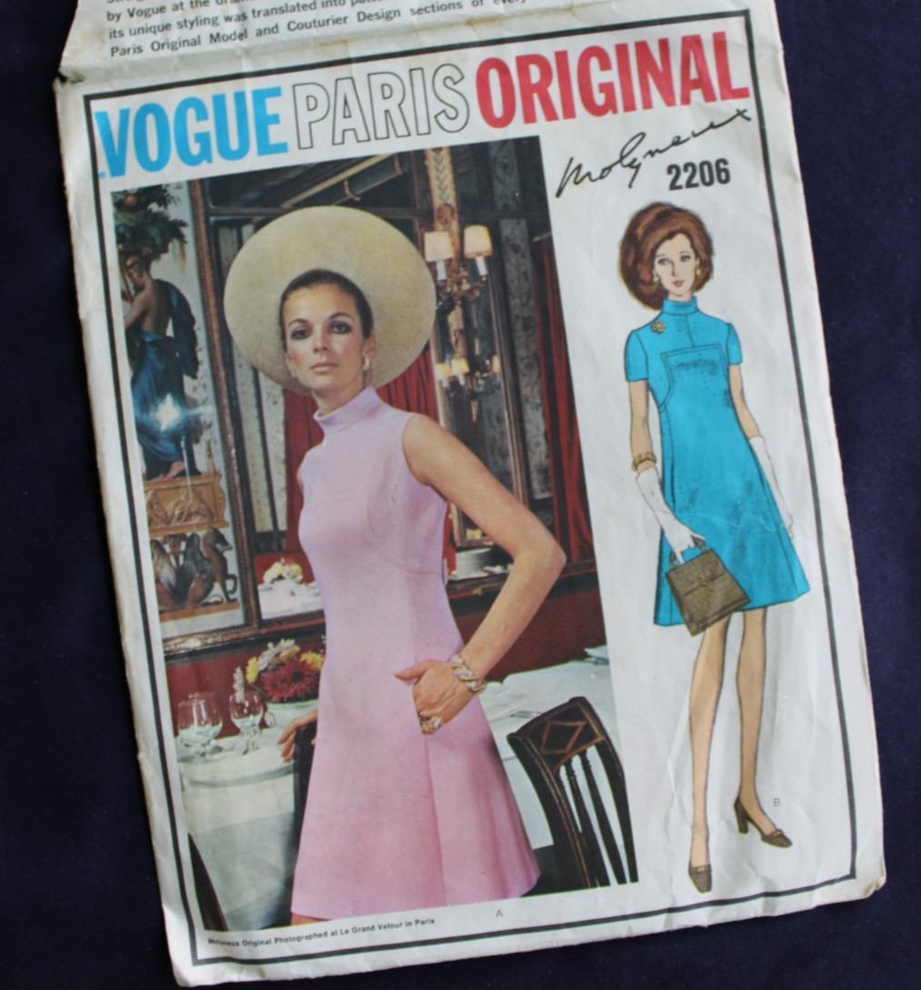 Vintage Vogue Paris Original 2206 Molyneux 1960s mod Dress Pattern sewing 12