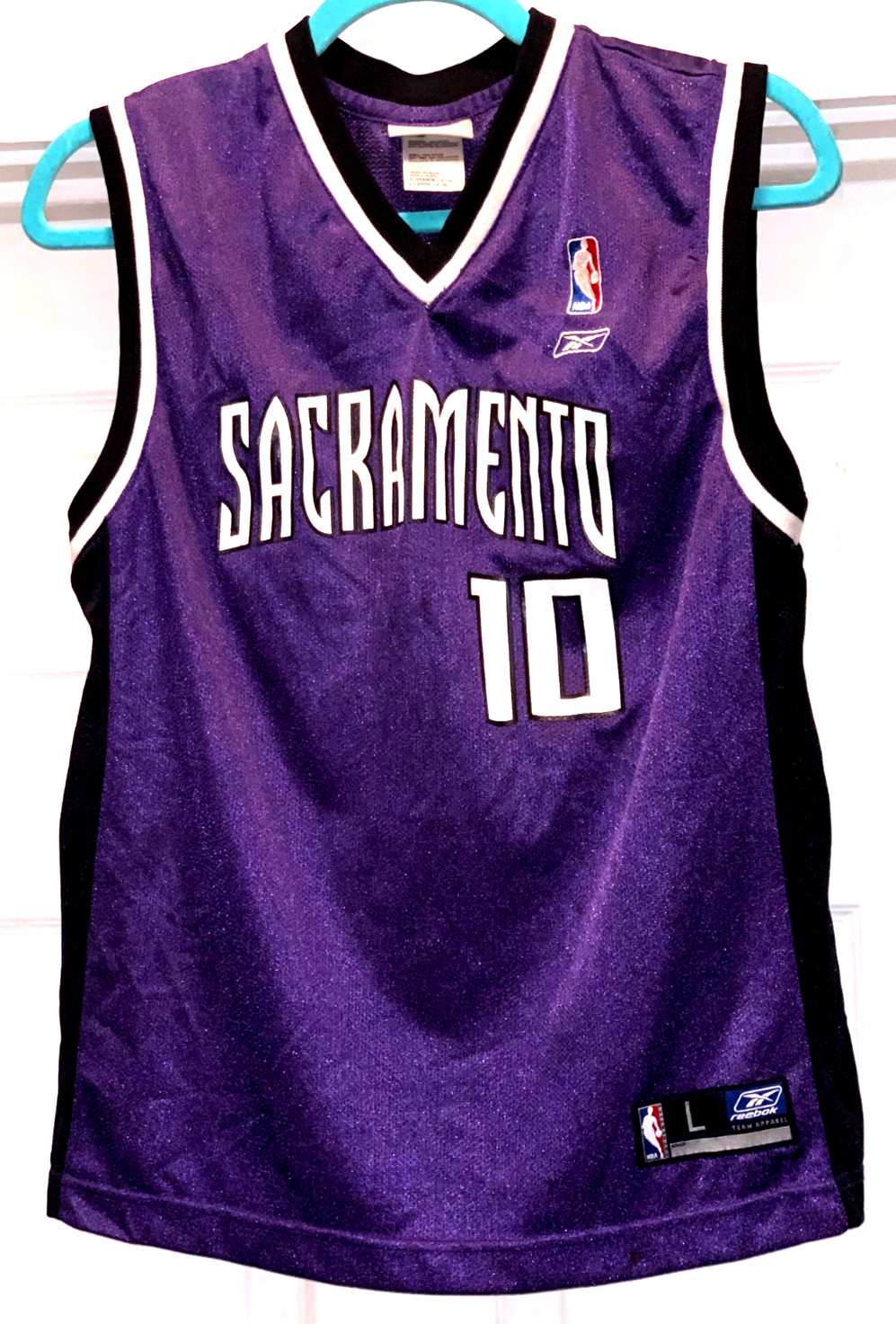 VTG Reebok SACRAMENTO KINGS Mike Bibby #10 NBA Jersey Boys Youth L (14-16)