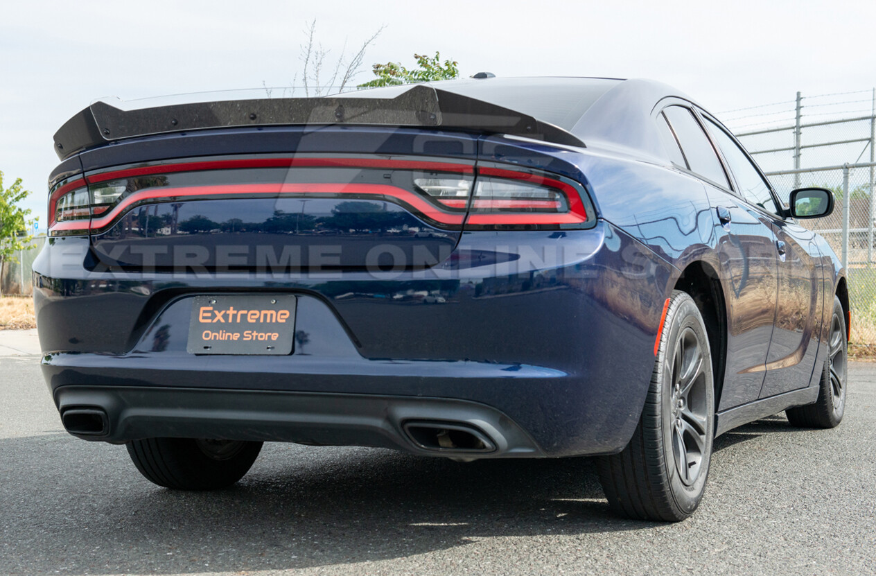 For 15-Up Dodge Charger SRT8 HellCat Extended Rear Wing Wickerbill 3Pcs Spoiler