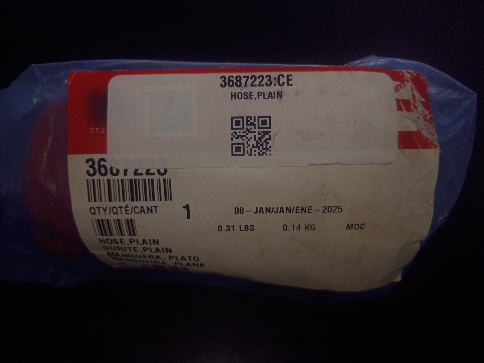 OEM CUMMINS ISX-15 EGR HOSE  # 3687223 New in Original Packaging 