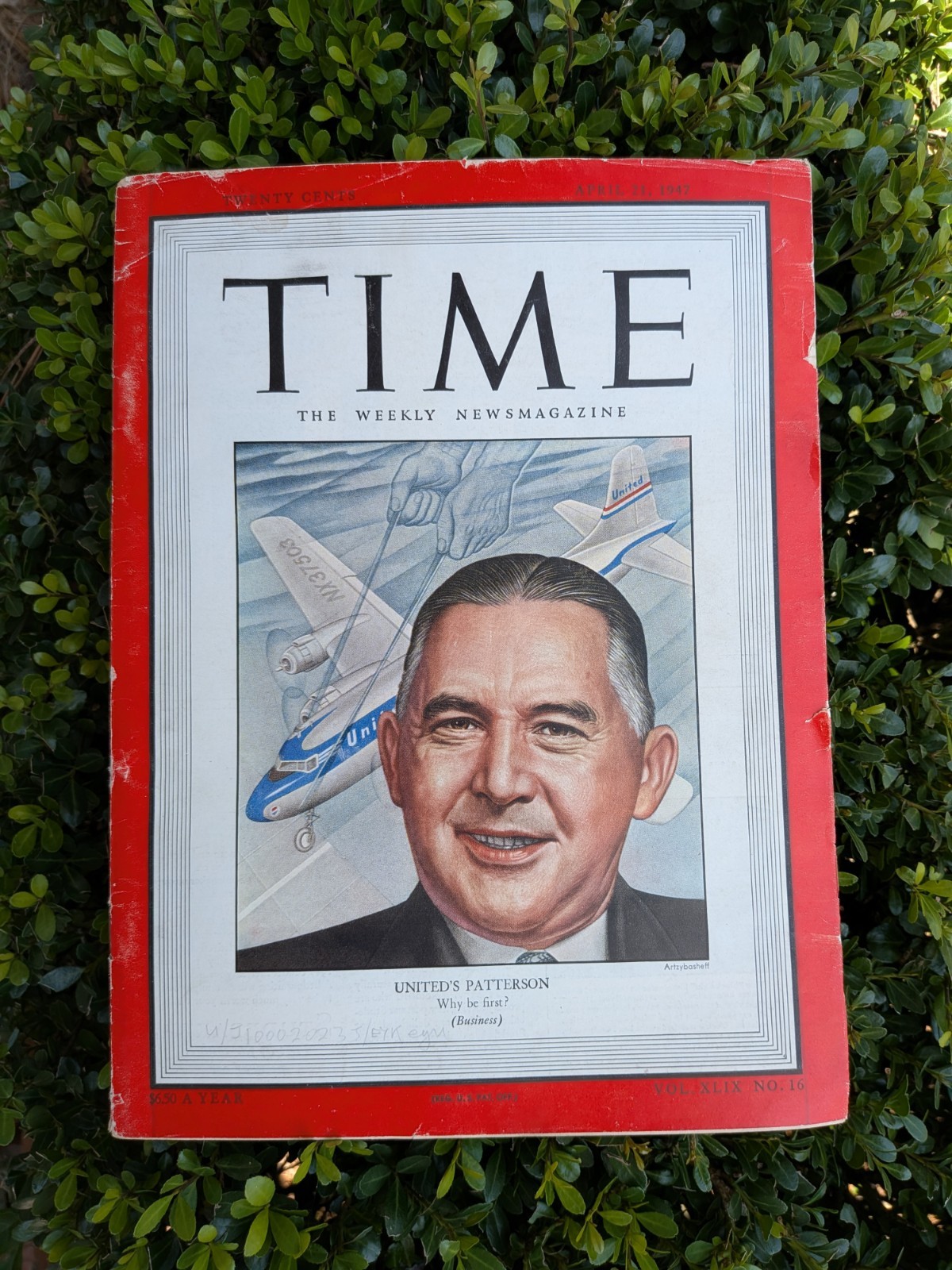 Time Magazine April 21, 1947 United's Patterson, (Includes Jackie Robinson) GC/K