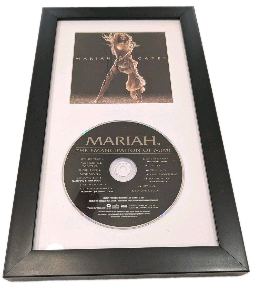 SIGNED Mariah Carey Emancipation Of Mimi Framed CD Cover Beckett Authentication