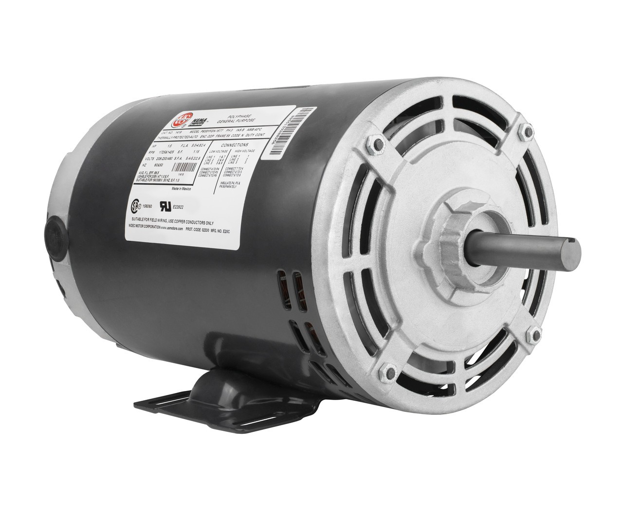 Nidec 1419 1.5 hp 1725 RPM 208-230V Carrier Replacement Motor Used