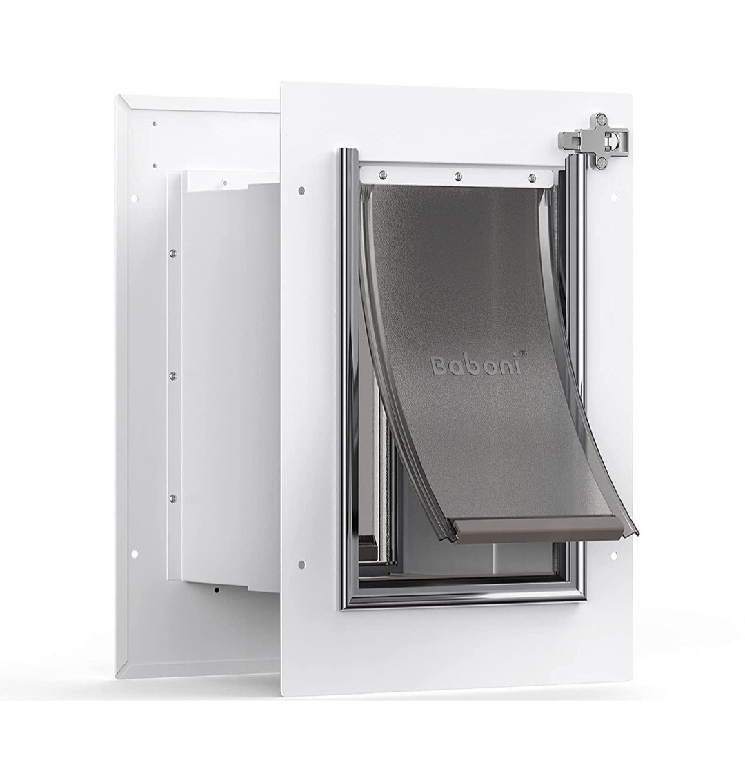 Baboni Pet Door for Wall - Small, 2-Flap | New In Box | Weatherproof Steel Frame