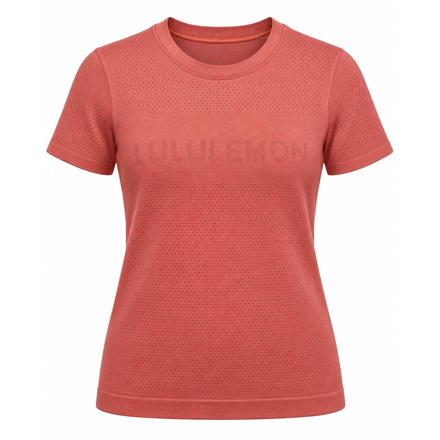 Lululemon Swiftly Tech SS 2.0 Logo Shirt Terracotta Red Orange Medium 8-10