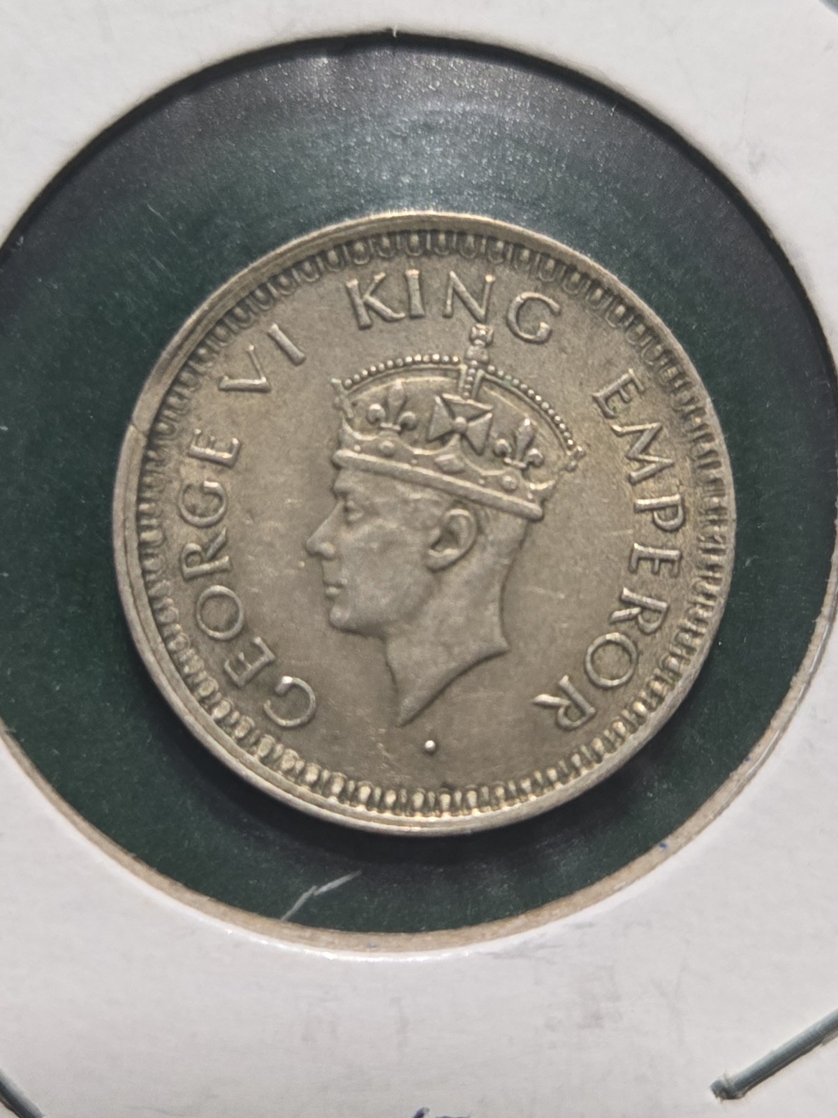1944 British India 1/4 Rupee Silver Coin - George VI - KM# 547 - Bombay Mint 1944 British India 1/4 Rupee Silver Coin - George VI - KM# 547 - Bombay Mint