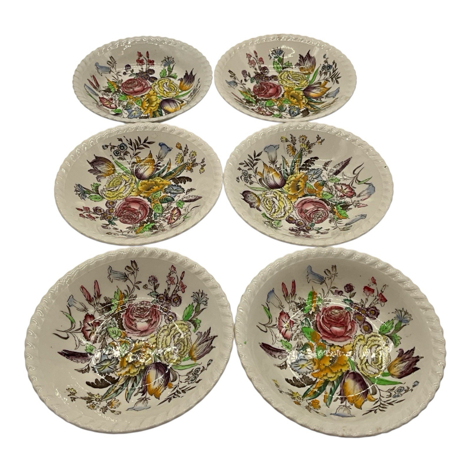 Windsor Ware Johnson Bros Garden Bouquet Berry Bowls England 5 Windsor Ware Johnson Bros Garden Bouquet Berry Bowls England 5