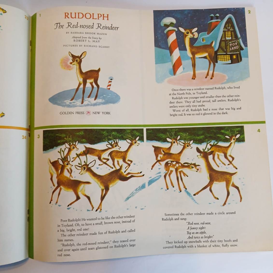 Vintage Uncut Pages-Golden Press Book 6 Christmas Stories Frosty, Rudolph & More