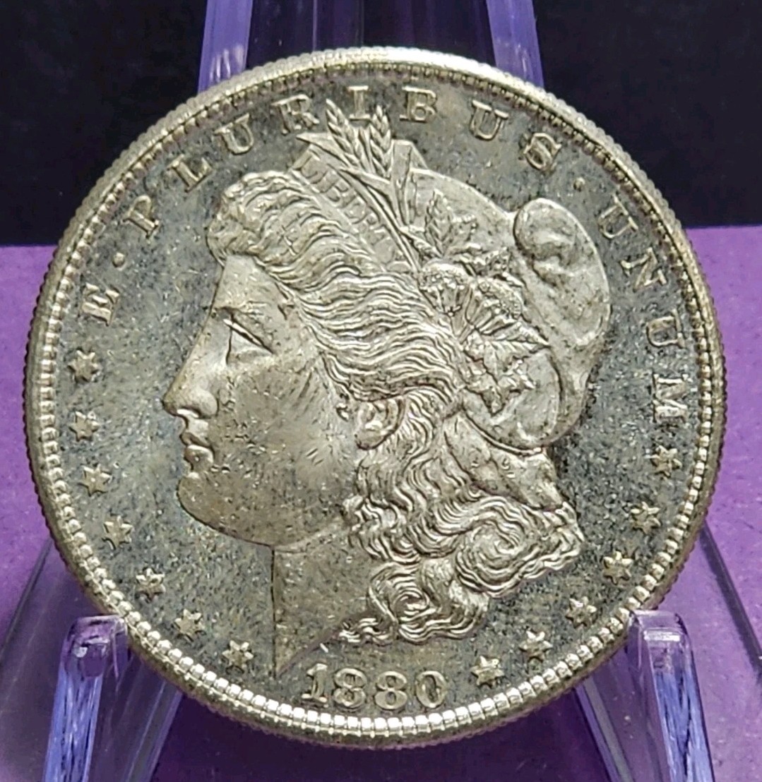 1880-S Morgan Dollar, Raw MS Proof Like. 1880-S Morgan Dollar, Raw MS Proof Like.